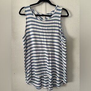 Cupid | Striped Sleeveless Top - Blue and White | Size XL